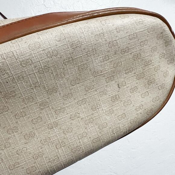 Vintage Gucci Bucket Bag Micro GG Monogram Logo Ivory Cream Brown 80's - Picture 3 of 11